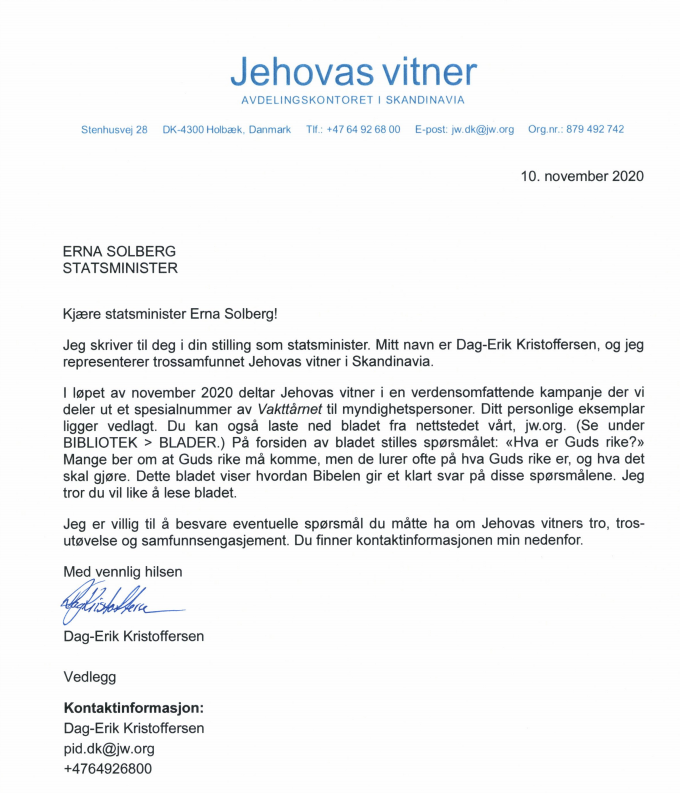 jehovas vidners brev kampagne nov. 2020